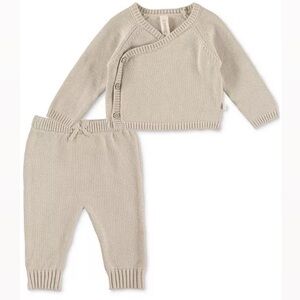 Snug by Chickpea Baby 100% Cotton Asymmetrical Sweater and Pant Set 3-6 Months